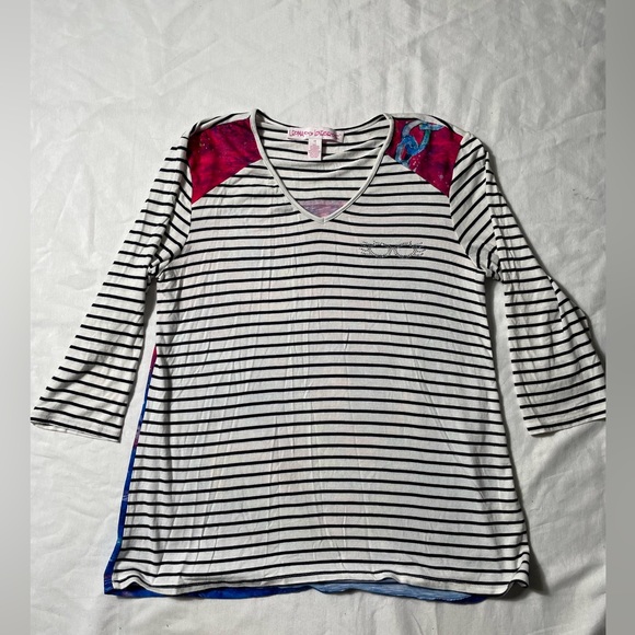 Leoma Lovegrove art to wear anchor mulitcolored long sleeve top size PM - Picture 2 of 7